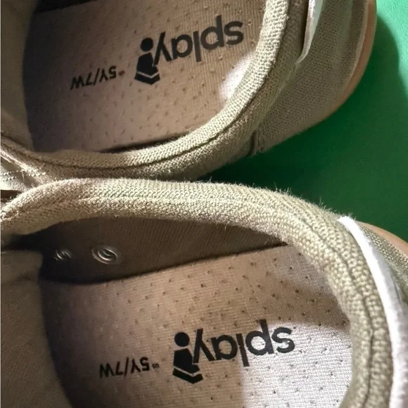 Kids Olive Green Canvas Sneakers - Comfort Casual Shoe - Picture 5 of 12